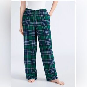 Joyspun Urban Green Plaid Pull On Flannel Sleep Lounge Pants